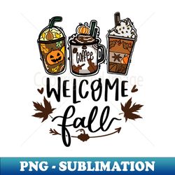 Pumpkin Autumn Coffee Sublimation - Unique Sublimation PNG Download - Spice Up Your Sublimation Projects