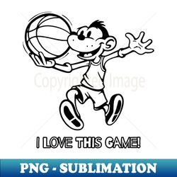 i love this game vintage cartoon basketball - premium png sublimation file - stunning sublimation graphics