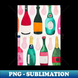 Bottles Pattern Painting - PNG Transparent Sublimation File - Unleash Your Creativity
