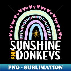Sunshine and Donkeys Cute Rainbow Gift for Womens Kids Girls - PNG Transparent Digital Download File for Sublimation - Revolutionize Your Designs