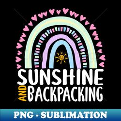 Sunshine and Backpacking Cute Rainbow Gift for Womens Kids Girls - Modern Sublimation PNG File - Unleash Your Creativity