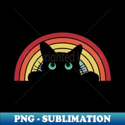 Vintage Sunset Cat - Trendy Sublimation Digital Download - Perfect for Creative Projects