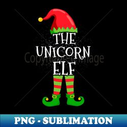 Unicorn Elf Family Matching Christmas Group Funny Gift - Special Edition Sublimation PNG File - Vibrant and Eye-Catching Typography