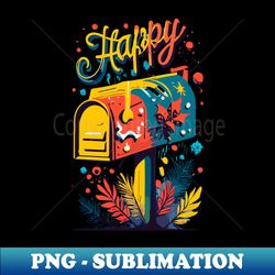 merry mailbox with a cheerful flag - signature sublimation png file - fashionable and fearless