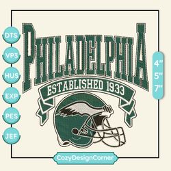 NFL Philadelphia Eagles Embroidery Design, NFL Football Logo Embroidery Design, Famous Football Team Embroidery Design, Football Embroidery Design, Pes, Dst, Jef, Files