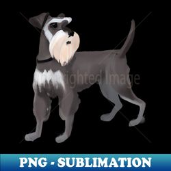 Cute Miniature Schnauzer Drawing - Retro PNG Sublimation Digital Download - Capture Imagination with Every Detail