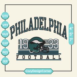 Philadelphia Eagle Logo Football Embroidered Sweatshirt, Football Embroidered Sweatshirt, Football Team Embroidered Crewneck, Football  Embroidered Crewneck, Best USA Football Team Embroidered Sweatshirt