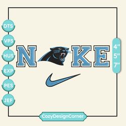 NIKE NFL Carolina Panthers Logo Embroidery Design, NIKE NFL Logo Sport Embroidery Machine Design, Famous Football Team Embroidery Design, Football Brand Embroidery, Pes, Dst, Jef, Files