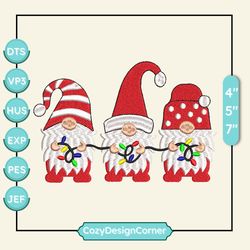 Christmas Gnome Embroidery Machine Design, Stay Christmas Vibes Embroidery Design, Christmas Season Embroidery Design