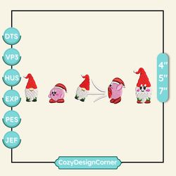 Kirby X Gnome Embroidery Designs, Christmas Embroidery Designs, Christmas 2022 Embroidery Files, Xmas Embroidery Designs