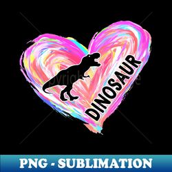 dinosaur watercolor heart brush - elegant sublimation png download - perfect for personalization