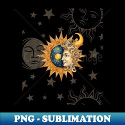 Celestial Moon and Sun Stardust - Elegant Sublimation PNG Download - Unleash Your Creativity