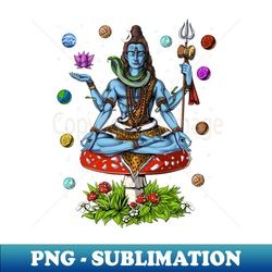 Lord Shiva Mushroom Meditation - Retro PNG Sublimation Digital Download - Spice Up Your Sublimation Projects