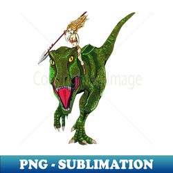Girl Riding Dinosaur T Rex - Elegant Sublimation PNG Download - Revolutionize Your Designs