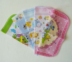 Small Soft Children Handkerchiefs Set of 5 NEW Child Hankies Cotton Reusable Tissues Pocket Square 8.3x8.3 in