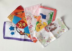 Small Soft Children Handkerchiefs Set of 5 NEW Child Hankies Kids Hankies Cotton Reusable Tissues Pocket Square 8x8 in