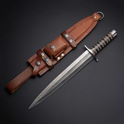 custom hand forged damascus steel tactical combat dagger knife