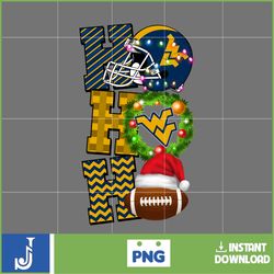 Ho Ho Ho Football Png, West Virginia Mountaineers Png, Christmas Football Balls Png, Merry Christmas Football Png