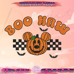 Boo Haw Pumpkin Embroidery Design, Mickey Pumpkin Embroidery, Halloween Embroidery Design, Machine Embroidery Designs