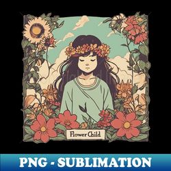 flower child - png transparent sublimation design - perfect for sublimation mastery