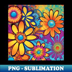 Retro Flower Power Art - Signature Sublimation PNG File - Unleash Your Inner Rebellion