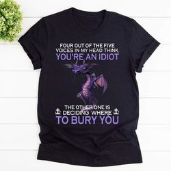 Purple Dragon Four Out Of The Five You&8217re An Idiot Black Cotton T Shirt For Men and Women S-6XL