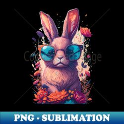 Cool Rabbit Flower - Vintage Sublimation PNG Download - Capture Imagination with Every Detail