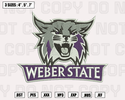 Weber State Embroidery Designs, Machine Embroidery Files, NFL Embroidery Files