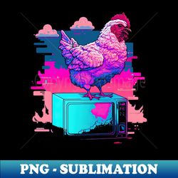 Vaporwave Chicken - Stylish Sublimation Digital Download - Boost Your Success with this Inspirational PNG Download