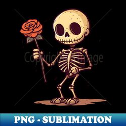 Skeleton With Rose - Unique Sublimation PNG Download - Unleash Your Creativity
