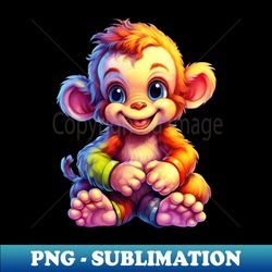 Rainbow Baby Monkey - Signature Sublimation PNG File - Fashionable and Fearless