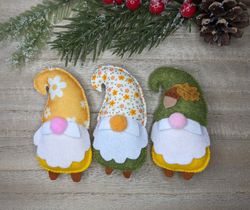 holiday gnomes, felt christmas tree decorations, scandinavian gnome, christmas gnomes, swedish gnome, autumn gnomes