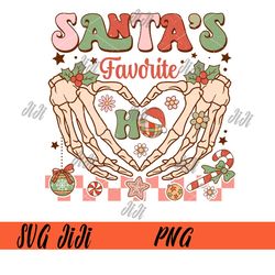 Santa s favorite Ho PNG, Skeleton Hand Christmas PNG, Hohoho Christmas PNG