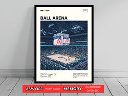 Ball Arena Print  Denver Nuggets Poster  NBA Art  NBA Arena Poster   Oil Painting  Modern Art   Travel Art Print