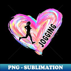jogging watercolor heart brush - png transparent sublimation file - enhance your apparel with stunning detail