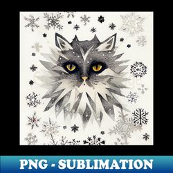 Cat on a Snowy Day Winter Moods - Aesthetic Sublimation Digital File - Unleash Your Creativity