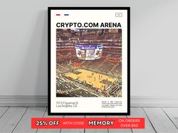 Cryptocom Arena Print  Los Angeles Clippers Poster  NBA Art  NBA Arena Poster   Oil Painting  Modern Art   Travel Print