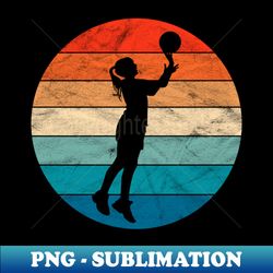 girl basketball - retro png sublimation digital download - bring your designs to life