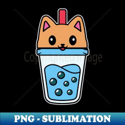 funny boba cat kawaii cat bubble tea lover gift - high-resolution png sublimation file - enhance your apparel with stunning detail
