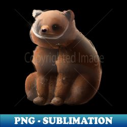 Cute Grizzly Bear Drawing - Decorative Sublimation PNG File - Fashionable and Fearless