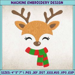 Christmas Reindeer Embroidery Designs, Christmas Embroidery Designs, Merry Xmas Embroidery Designs, Mini Embroidery Design
