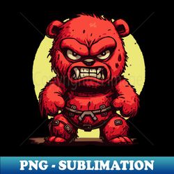 fierce and furious angry stuffed bear - instant sublimation digital download - create with confidence