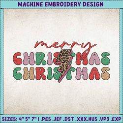 Christmas Embroidery Designs, Merry Christmas Embroidery Designs, Retro Christmas Embroidery, Winter Embroidery Files, Leopard pattern