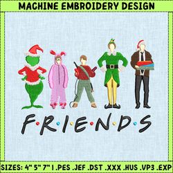 Christmas Embroidery Designs,  Friend Embroidery Designs, Christmas Movies Character Embroidery, Merry Xmas Embroidery Files