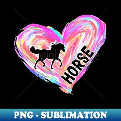 horse watercolor heart brush - exclusive png sublimation download - perfect for personalization