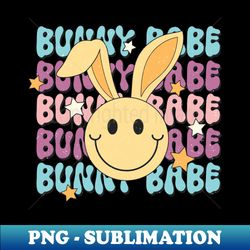 Bunny Babe Smiley Face Bunny Easter Gift - High-Resolution PNG Sublimation File - Bring Your Designs to Life