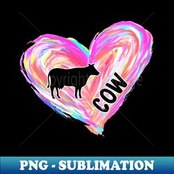 cow watercolor heart brush - decorative sublimation png file - revolutionize your designs