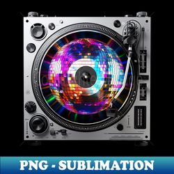 Turntable with a Disco Ball - Decorative Sublimation PNG File - Bold & Eye-catching