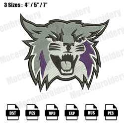 Weber State Mascot Embroidery Designs, NCAA Embroidery Design File Instant Download