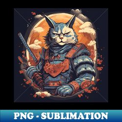 Samurai Kitty Cat - Professional Sublimation Digital Download - Boost Your Success with this Inspirational PNG Download